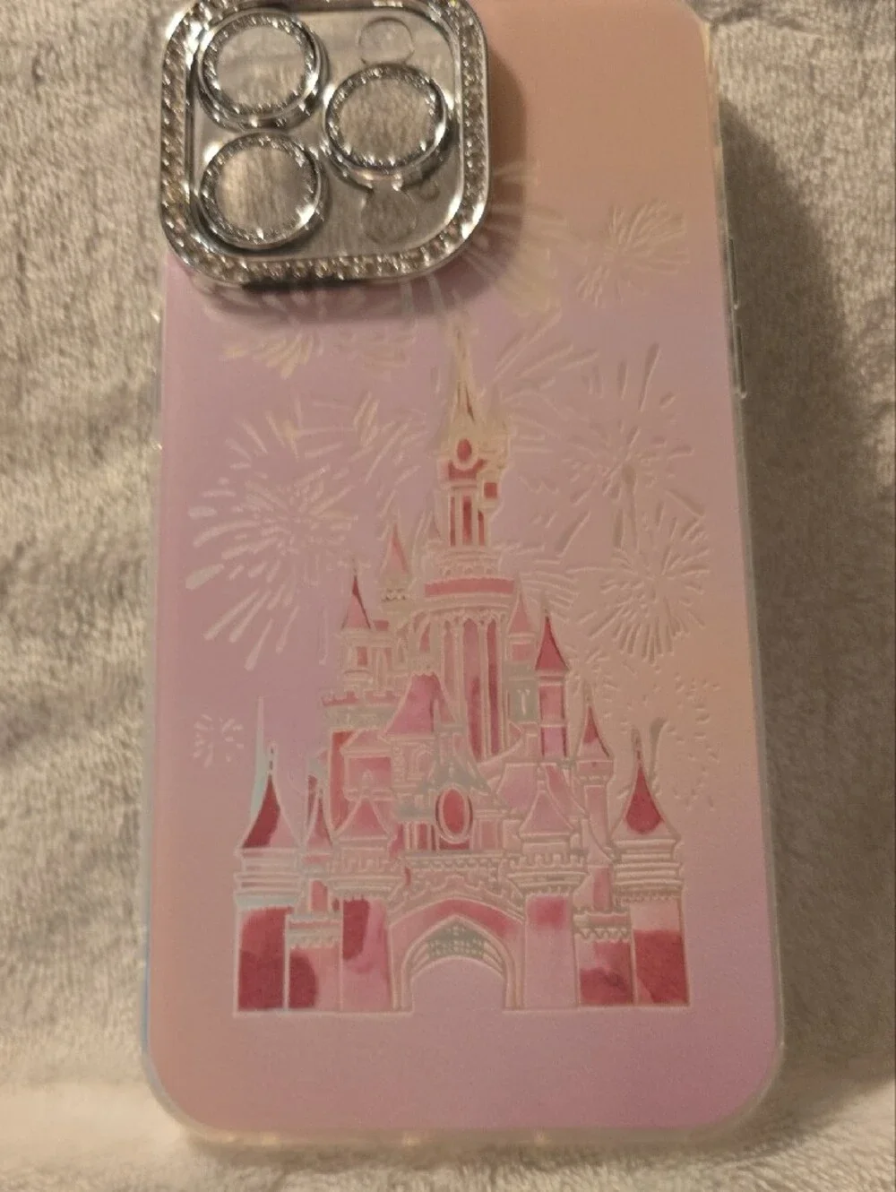 Pink Castle iPhone 14 Pro Max Case Rhinestone Camera Ring Giving Disney Vibes
